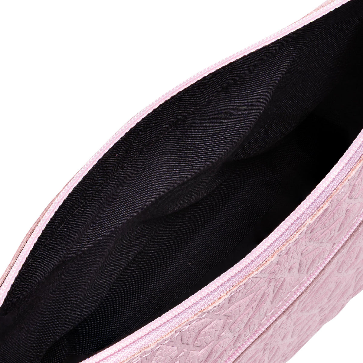 Bolso bandolera de piel grabada – Rosa pálido
