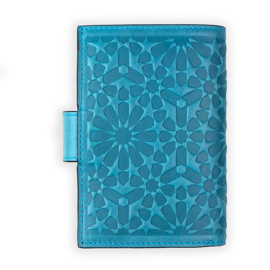 Cartera con monedero de piel Zellige – Azul