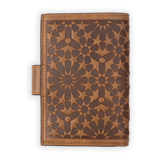 Cartera con monedero de piel Zellige – Marrón