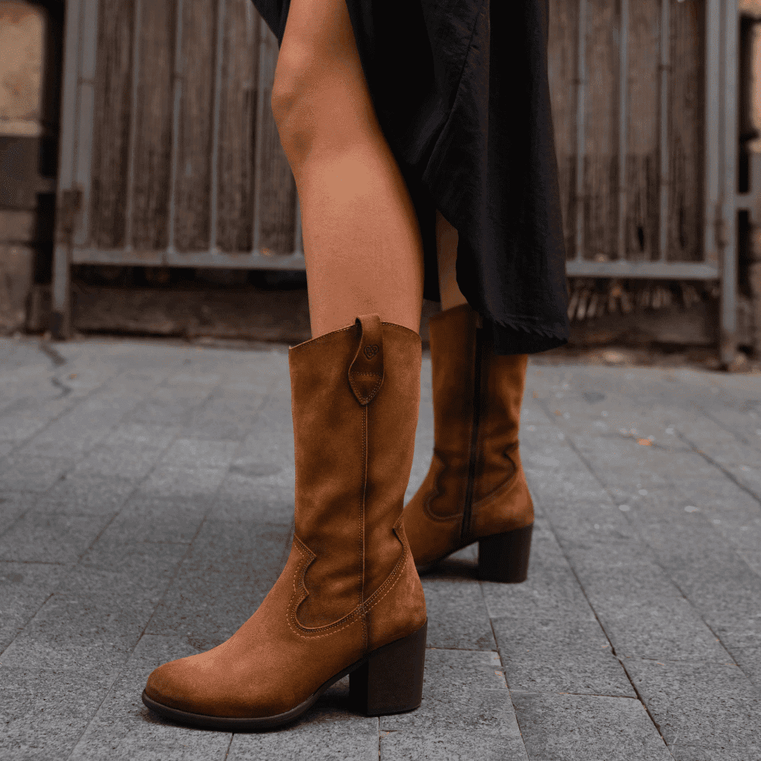 Bota cowboy Martina en serraje cuero, calzado hecho en España - foto 5