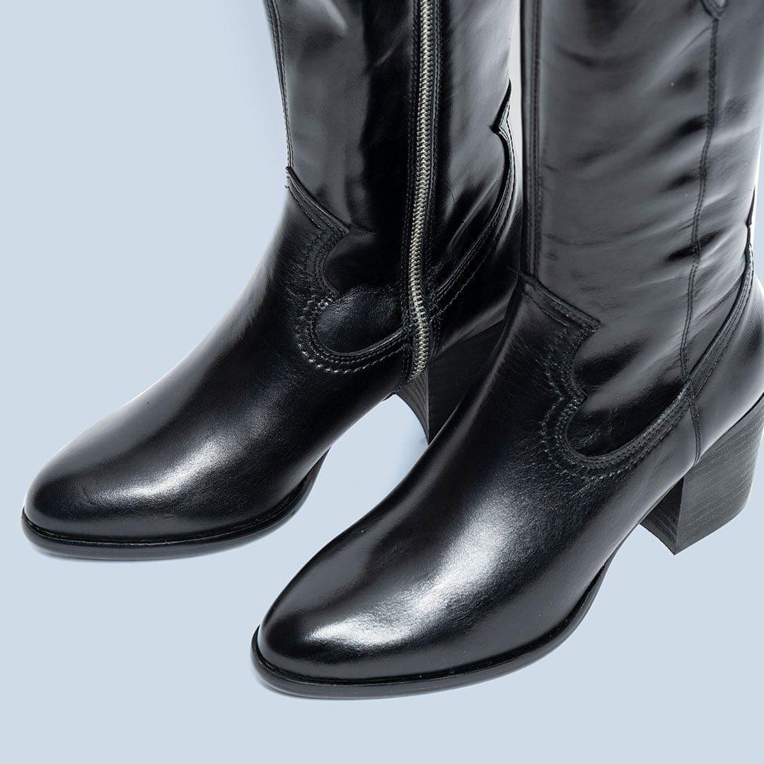 Bota cowboy Martina en napa negra, calzado hecho en España - foto 5