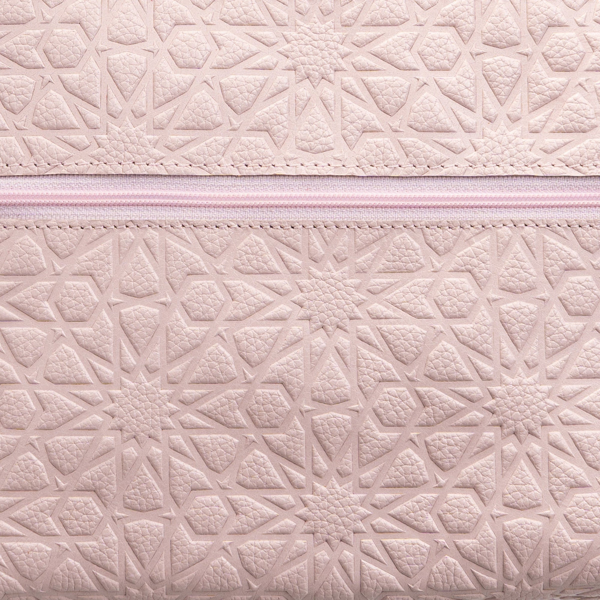Bolso bandolera de piel grabada – Rosa pálido