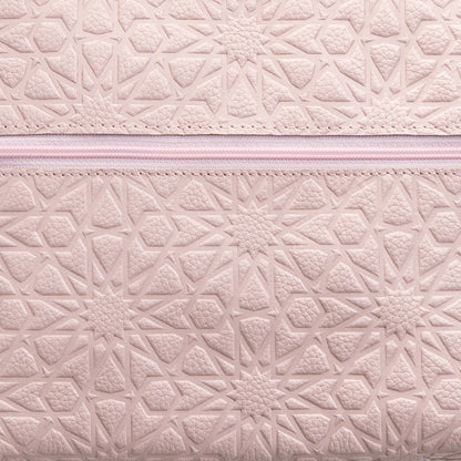 Bolso bandolera de piel grabada – Rosa pálido