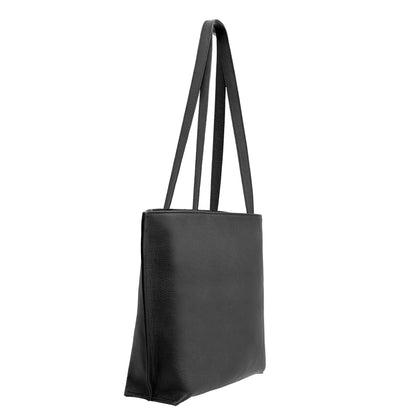Bolso tote de piel – Negro, grabado Alhambra