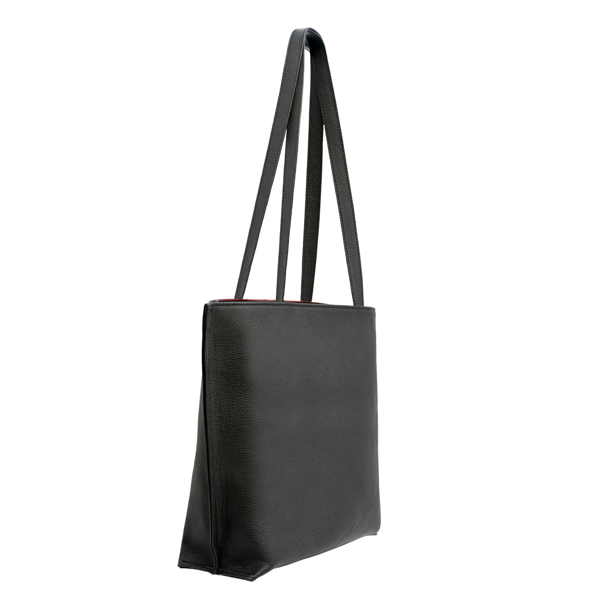 Bolso tote de piel – Rojo y negro, grabado Alhambra