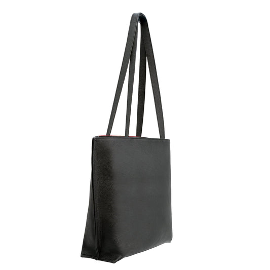 Bolso tote de piel – Rojo y negro, grabado Alhambra
