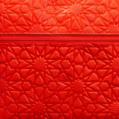 Bolso bandolera de piel grabada – Rojo