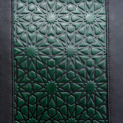 Bolso tote de piel – Verde y negro, grabado Alhambra