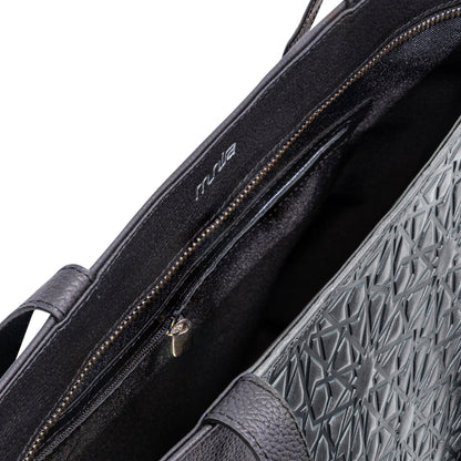 Bolso tote de piel – Negro, grabado Alhambra