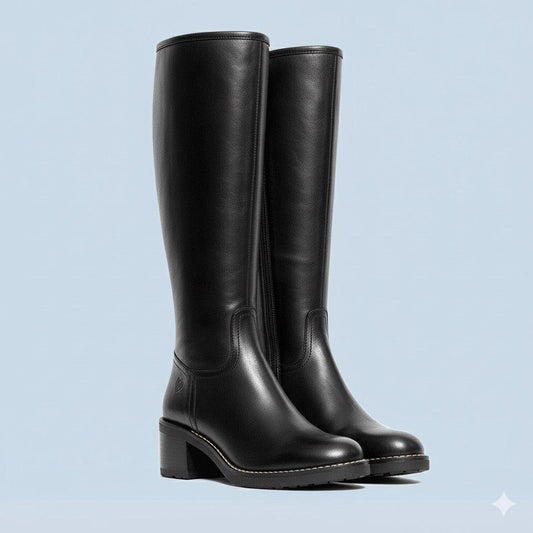 Botas altas de tacón Napa Negro - Mabel - MIAS