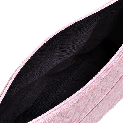 Bolso bandolera de piel grabada – Rosa pálido