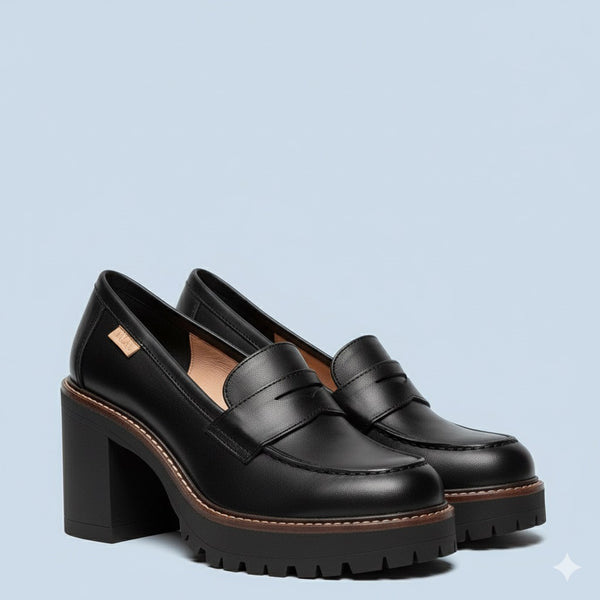 Zapatos de tacón Napa negro- Keyla