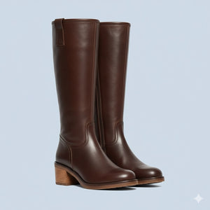 Botas altas de tacón Napa Marrón - Mabel