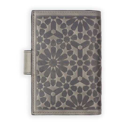Cartera con monedero de piel Zellige – Gris