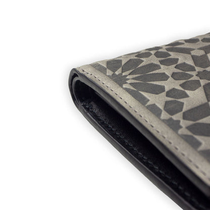 Cartera con monedero de piel Zellige – Gris