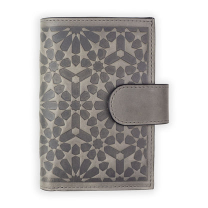 Cartera con monedero de piel Zellige – Gris