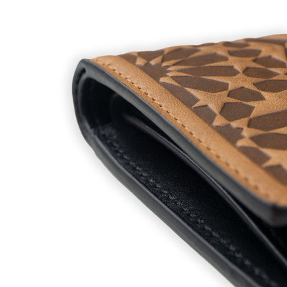 Cartera con monedero de piel Zellige – Marrón