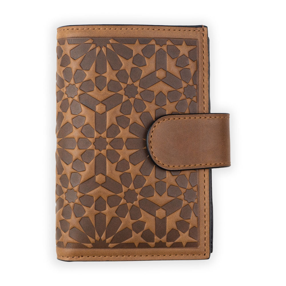 Cartera con monedero de piel Zellige – Marrón