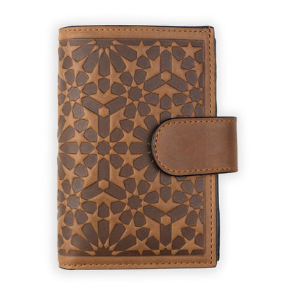 Cartera con monedero de piel Zellige – Marrón