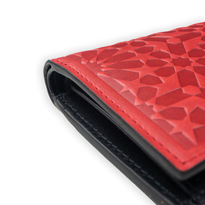 Cartera con monedero de piel Zellige – Roja