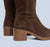Botas altas de tacón Serraje Marrón- Mabel