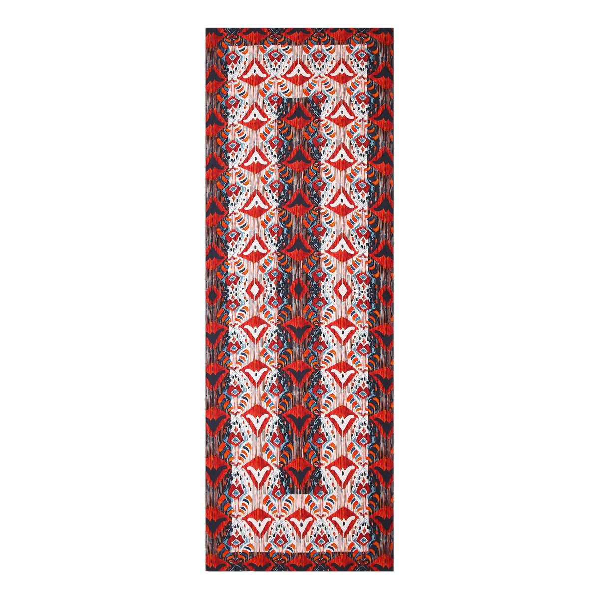Pañuelo de seda con estampado ikat – Rojo y azul