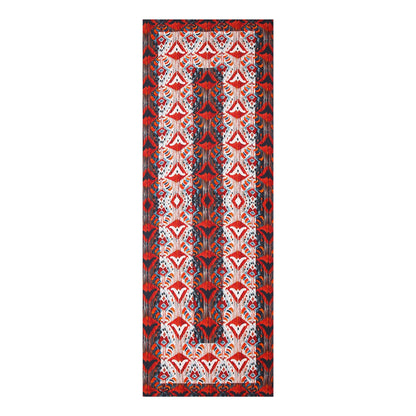 Pañuelo de seda con estampado ikat – Rojo y azul