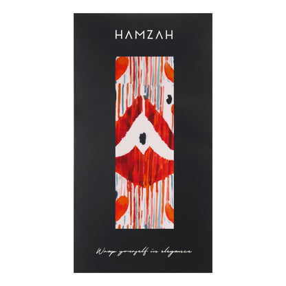 Pañuelo de seda con estampado ikat – Rojo y azul