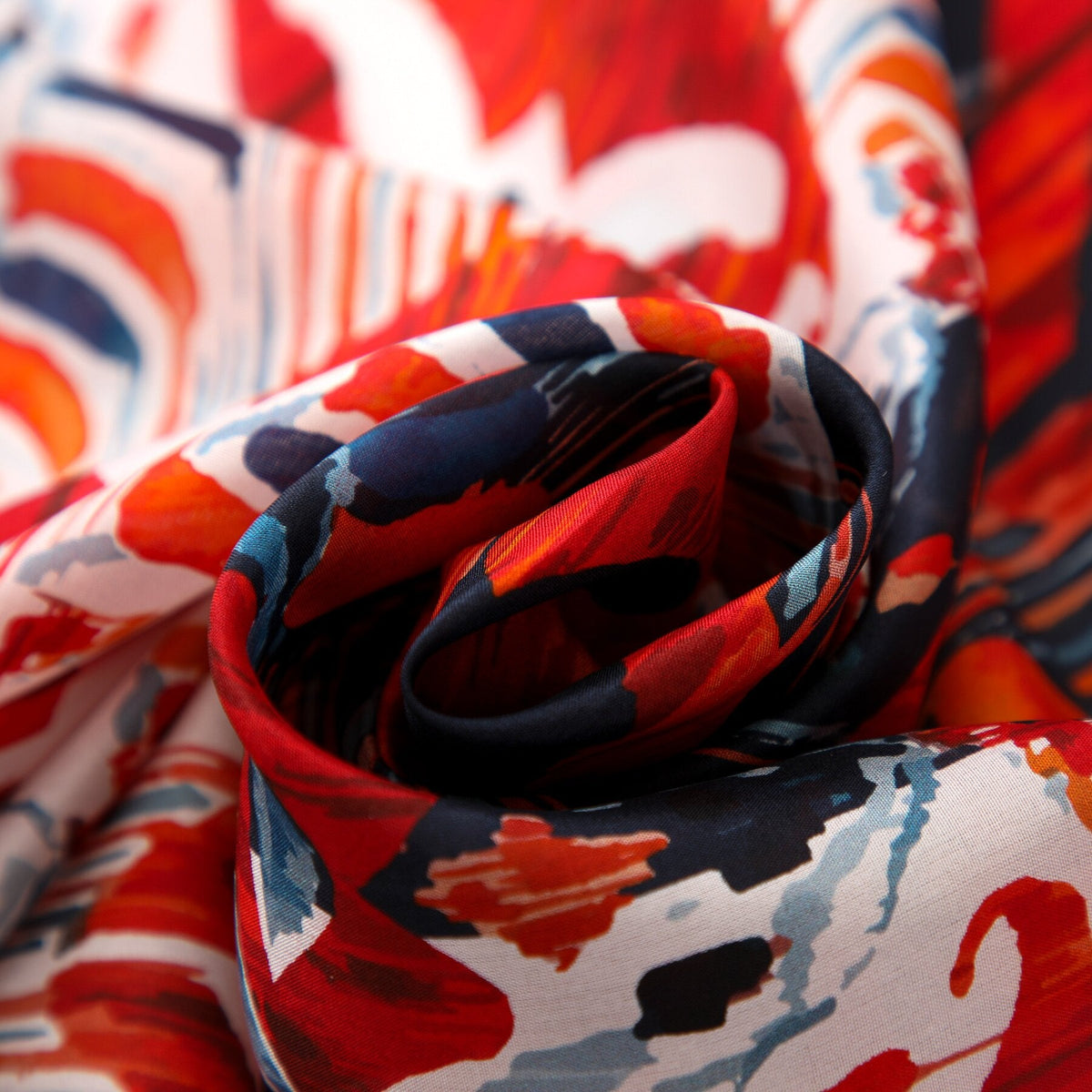 Pañuelo de seda con estampado ikat – Rojo y azul