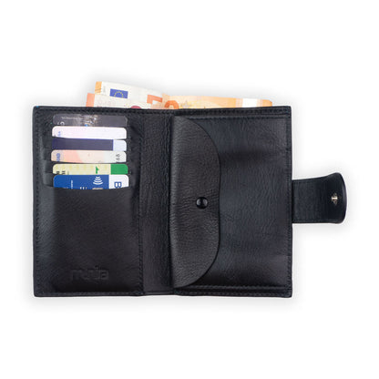 Cartera con monedero de piel Zellige – Marrón