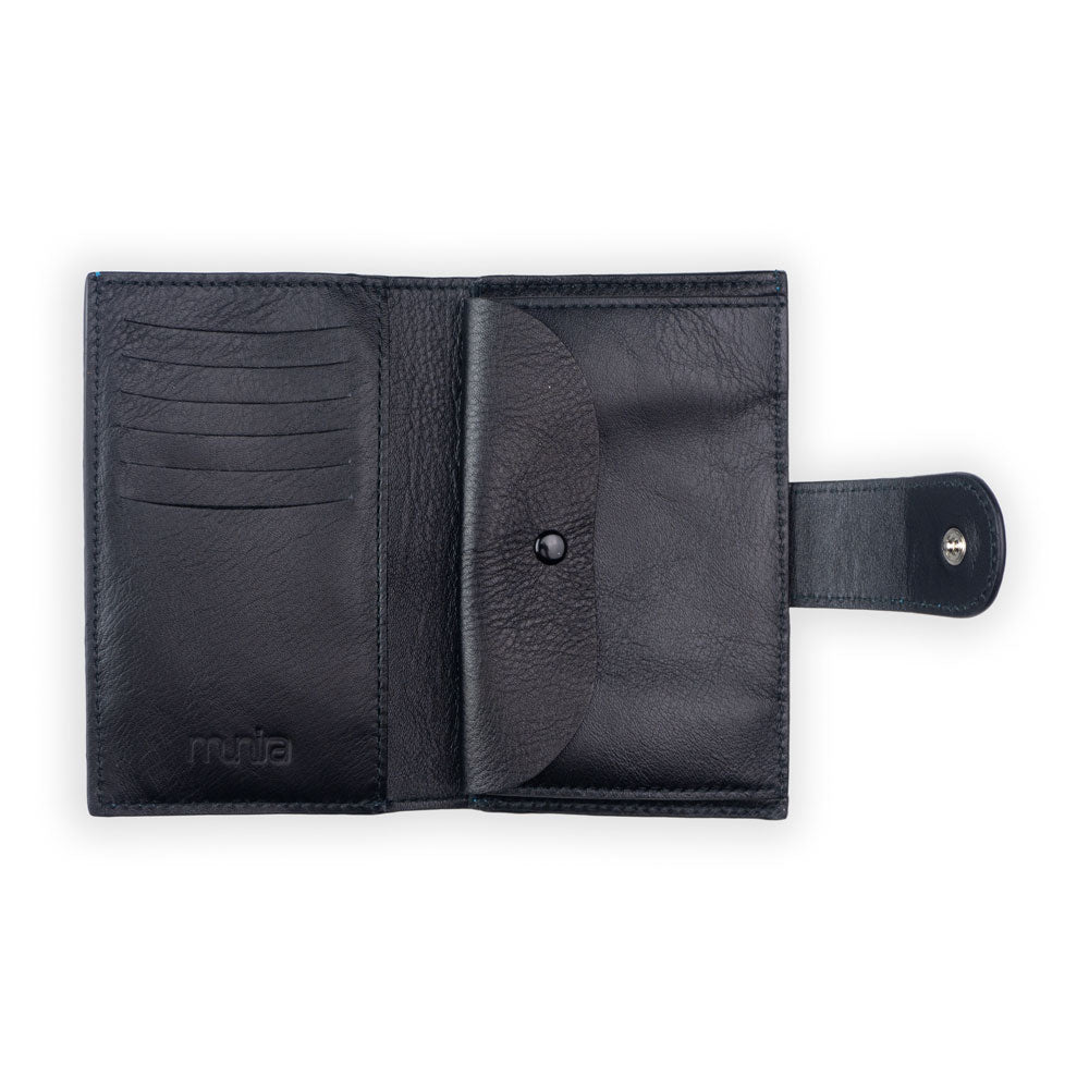 Cartera con monedero de piel Zellige – Marrón