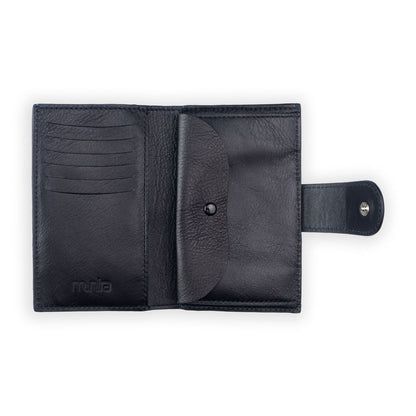 Cartera con monedero de piel Zellige – Marrón