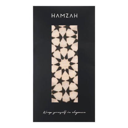 Pañuelo de modal Sahara – Beige y negro