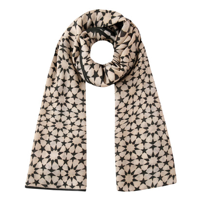 Pañuelo de modal Sahara – Beige y negro