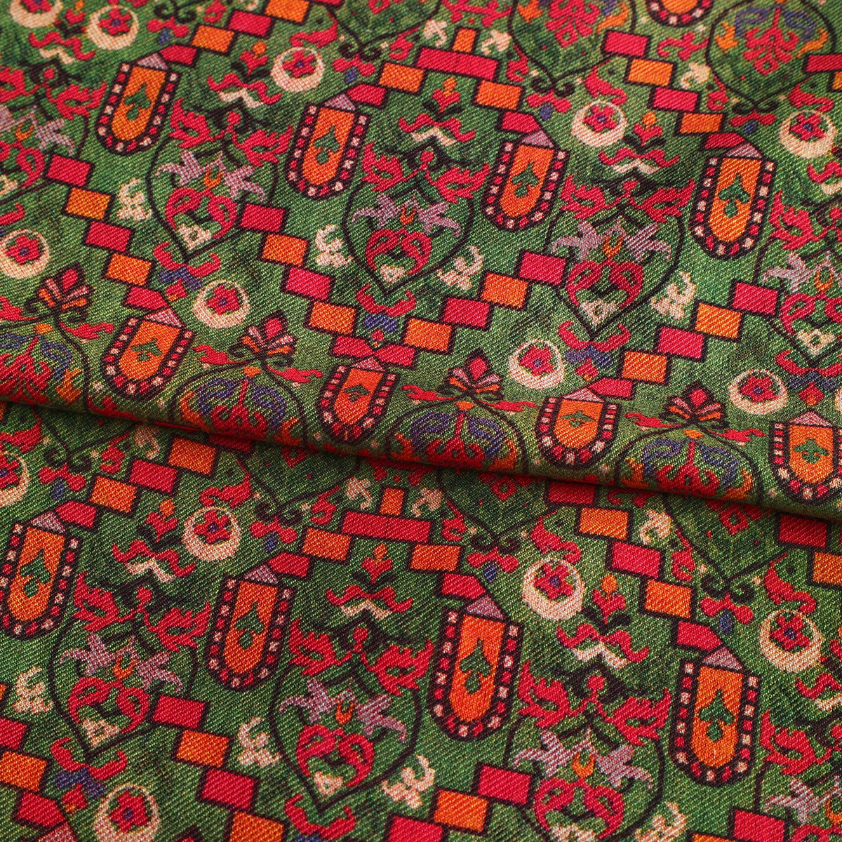 Pañuelo de seda y lana Sarab – Verde
