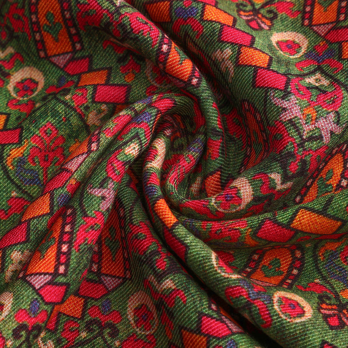Pañuelo de seda y lana Sarab – Verde