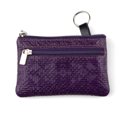 Monedero de piel con llavero – Morado