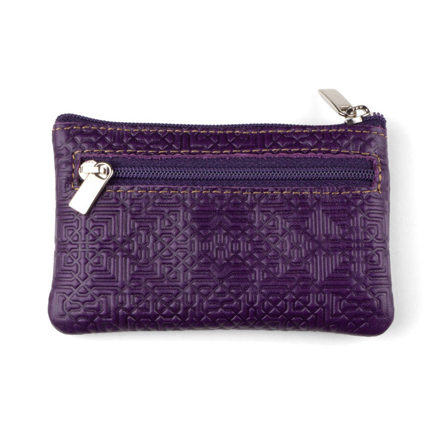 Monedero de piel con llavero – Morado