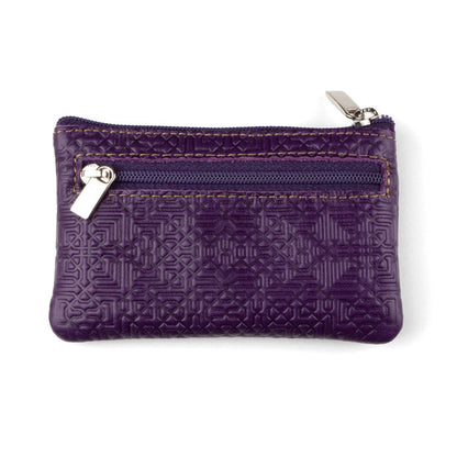 Monedero de piel con llavero – Morado