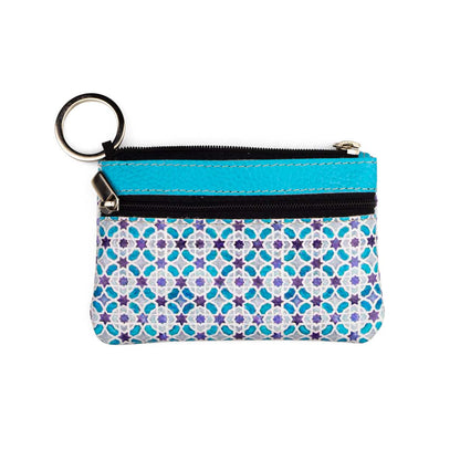 Monedero de piel Alcázar – Azul y blanco