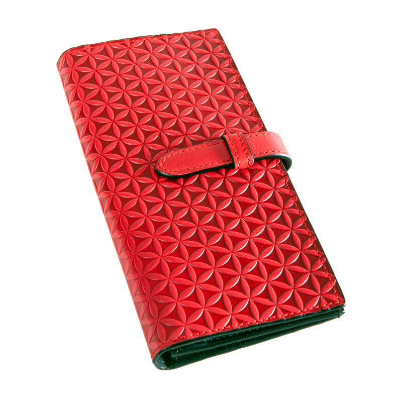 Cartera de piel Flor de la Vida Freila – Roja