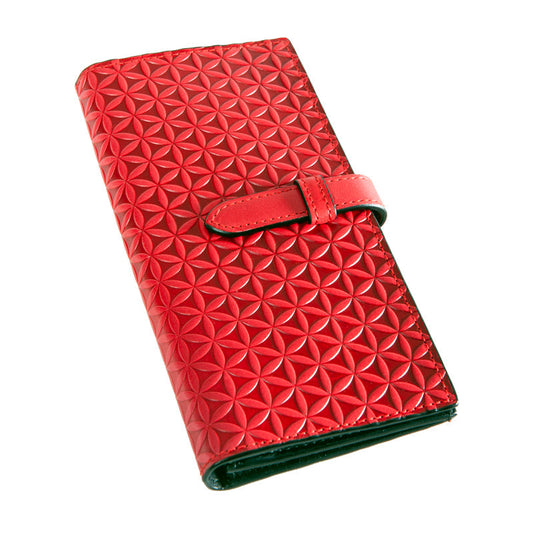 Cartera de piel Flor de la Vida Freila – Roja