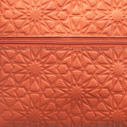 Bolso bandolera de piel grabada – Naranja