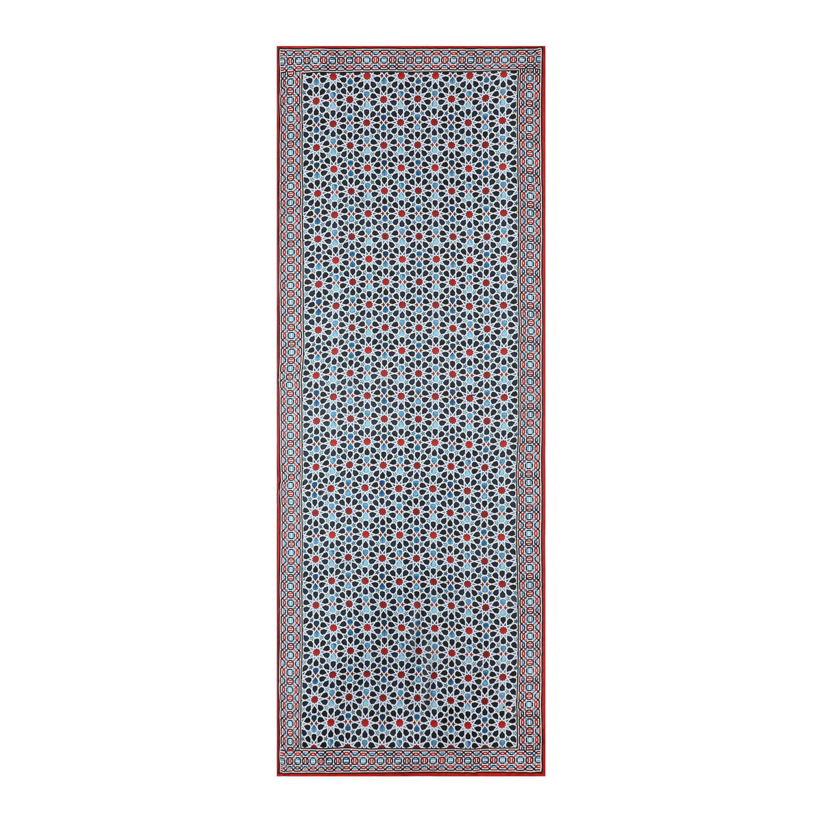 Pañuelo de modal inspirado en el arte islámico – Azul, rojo y negro