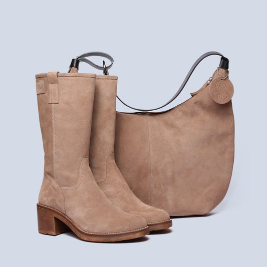 Bolso - Audrey Serraje Taupe - MIAS