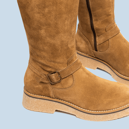 Bota plana Minerva en serraje cuero, calzado hecho en España - foto 5