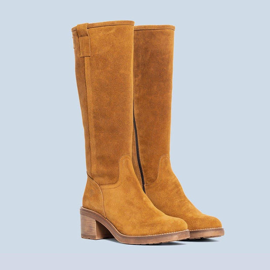 Botas altas de tacón Serraje Cuero - Mabel - MIAS