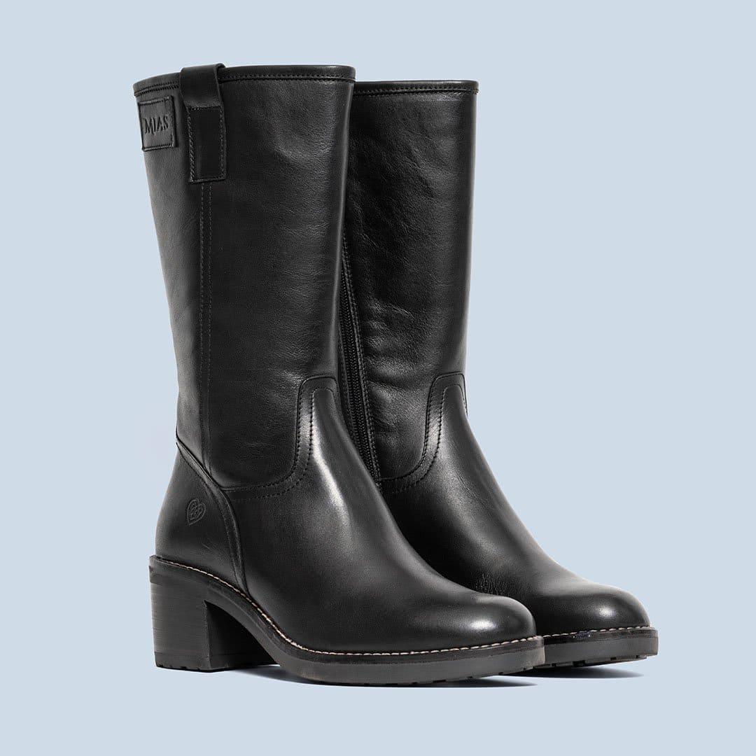 Bota de piel Azalia en napa negra, calzado hecho en España - foto 1