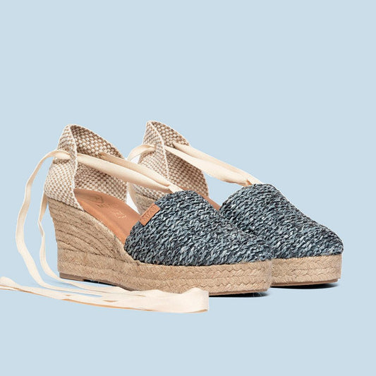 Alpargata mujer Rafia natural Marino -Alana - MIAS