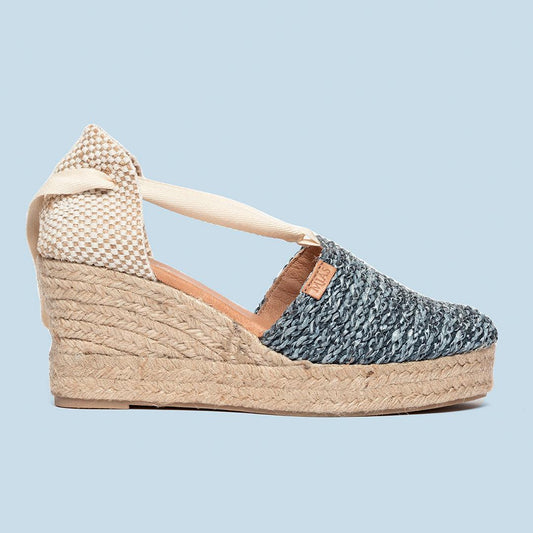 Alpargata mujer Rafia natural Marino -Alana - MIAS